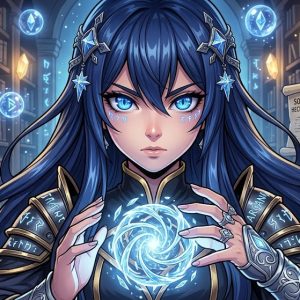 Personaje de anime estilo cyberpunk y techwear generado con el Master Prompt para inteligencia artificial.