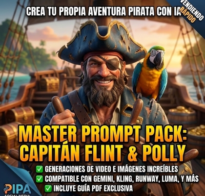 Kit Maestro de Animación 3D IA: Pack Completo Capitán Flint & Polly