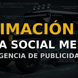 Servicio de animación 3D y 4D de vehículos por Pipa Social Media - Render de Jeep Restomod negro