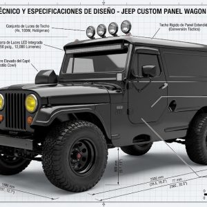 Servicio de animación 3D y 4D de vehículos por Pipa Social Media - Render de Jeep Restomod negro