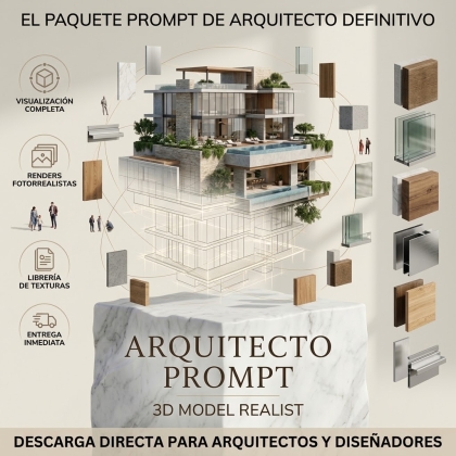 Prompt ARQUITECTO PROMPT 3D MODEL REALIST Premium: Renders Fotorrealistas y Conceptual