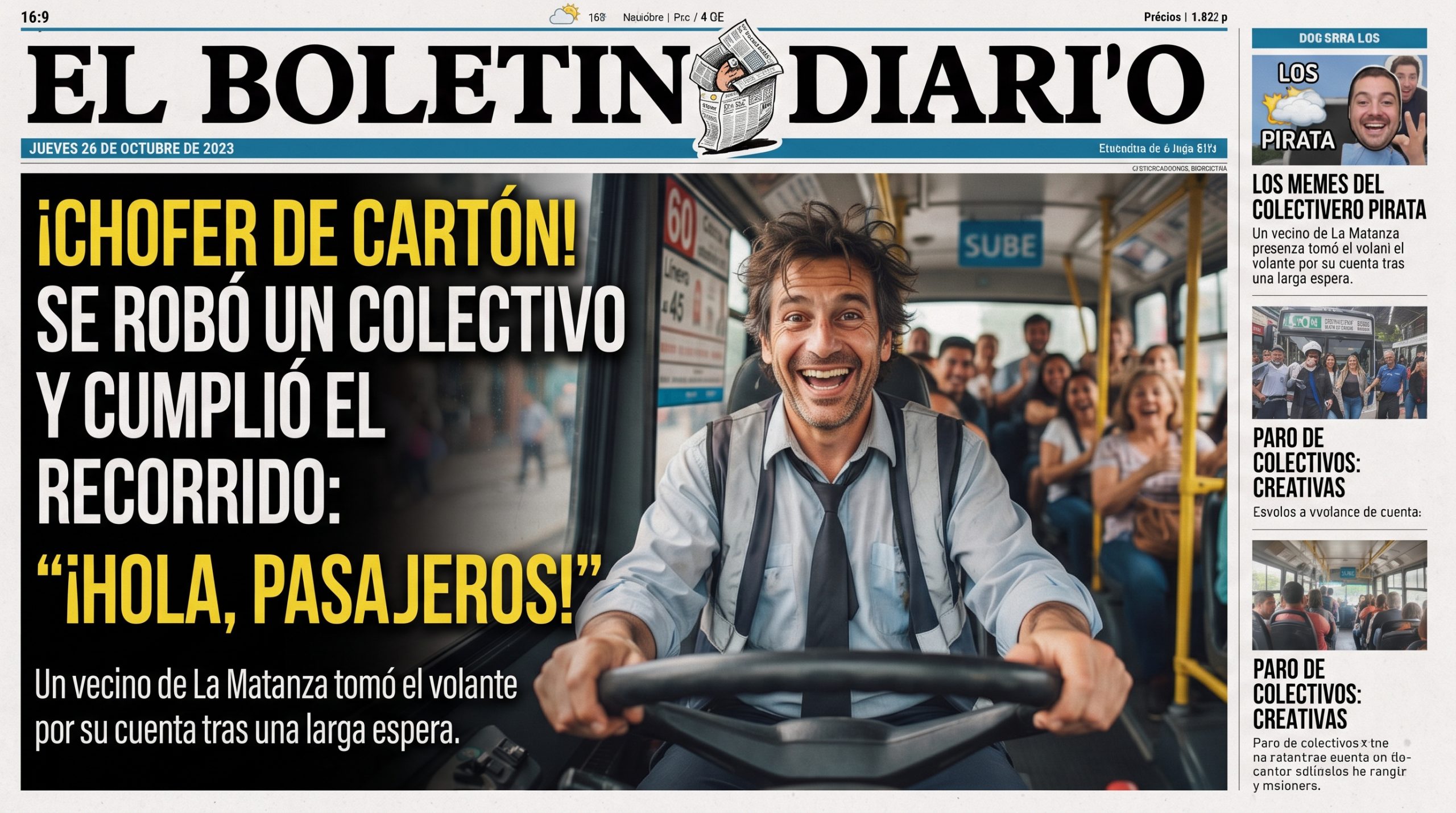 Imagen de la campaña viral del Colectivero Trucho con música original para redes sociales.