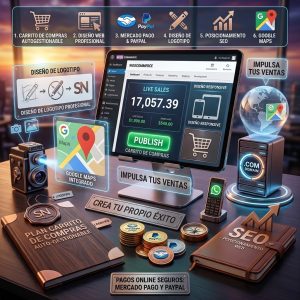 Diseño web profesional para tienda online con carrito de compras autogestionable en WordPress y WooCommerce. Servicio de Pipa Social Media.