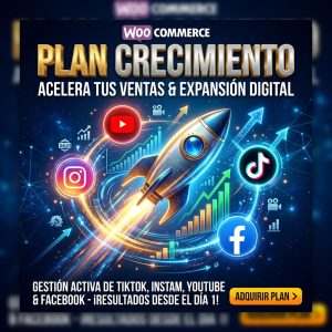 Plan Crecimiento para gestión acelerada de redes sociales en Instagram, TikTok, Facebook y YouTube por Pipa Social Media.