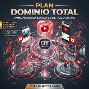 Plan Dominio Total para gestión integral y omnicanal de redes sociales en Instagram, TikTok, Facebook y YouTube por Pipa Social Media.