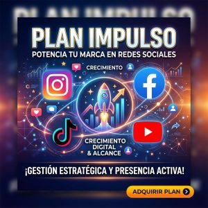 Plan Impulso para gestión de redes sociales en Instagram, TikTok, Facebook y YouTube por Pipa Social Media.