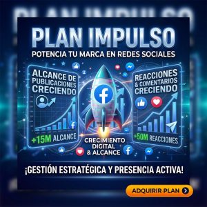 Plan Impulso para gestión de redes sociales en Instagram, TikTok, Facebook y YouTube por Pipa Social Media.