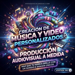 Ejemplo de producción audiovisual a medida de estilo fantasía gótica con mujer y guitarra rúnica, demostrando la creación de música y video personalizados para todos los estilos de Pipa Social Media.