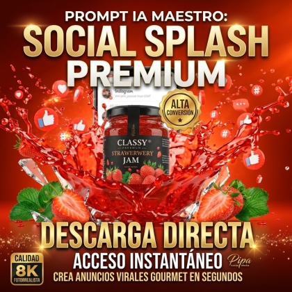 Social Splash Premium: Prompt IA para Publicidad Viral de Alimentos 8K