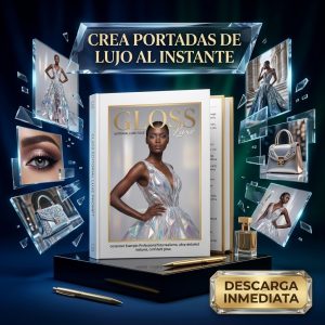 Prompt premium de inteligencia artificial para diseño editorial con efecto de cristal fragmentado.