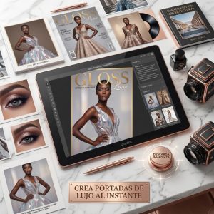 Prompt premium de inteligencia artificial para diseño editorial con efecto de cristal fragmentado.