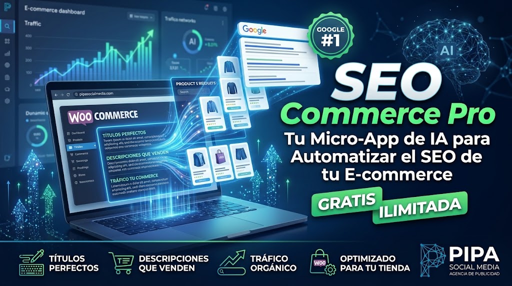 Tienda online optimizada generando ventas con la herramienta SEO Commerce Pro de Pipa Social Media