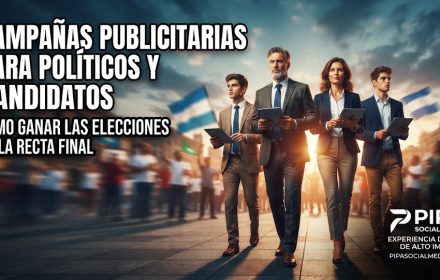 Equipo de candidatos políticos en campaña electoral analizando estrategias de marketing político y publicidad digital en Pipa Social Media