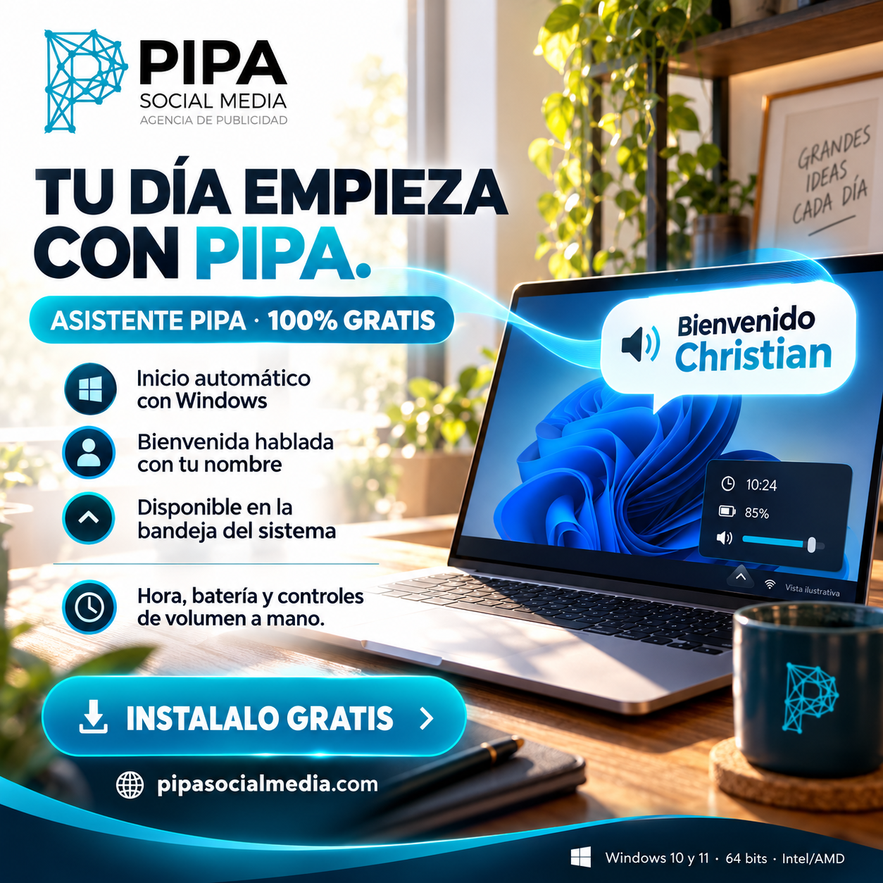 Asistente Pipa: asistente de escritorio gratis para Windows